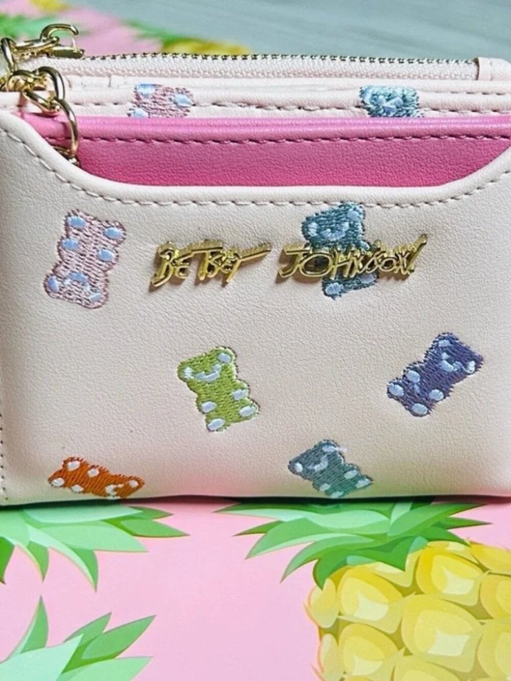 Betsey Johnson Gummy Bear🧸 Wallet With Card Holder Blush NWT